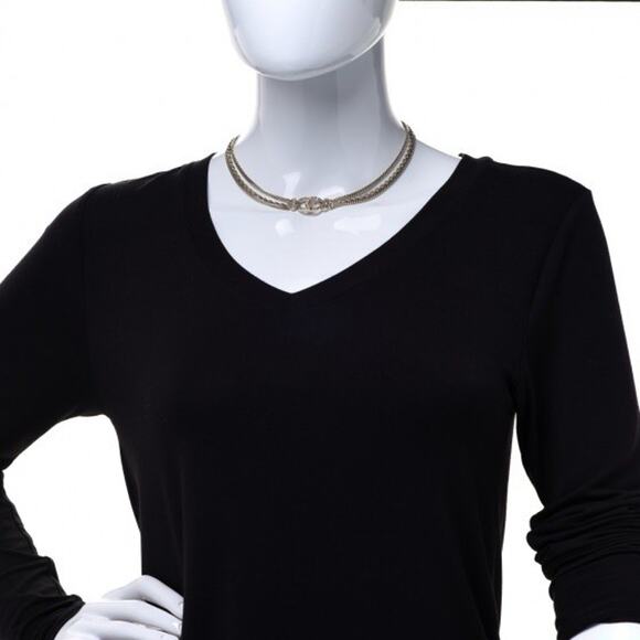 CHANEL 04A CC Logo Multi-Chain Choker Necklace Gold-Tone Strass “CHA NEL” w/ Box - Picture 3 of 8